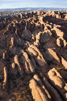 Royalty Free Photo of an Aerial Landscape of Canyon in Arches National Park, Utah, United States