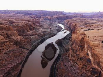 Royalty Free Photo of the Colorado River Running Through Canyonlands National Park, Utah, United States