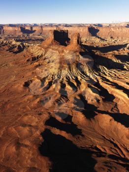 Royalty Free Photo of an Aerial Landscape of Mesas in Canyonlands National Park, Moab, Utah, United States