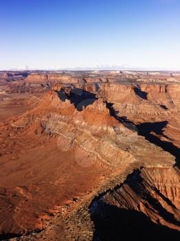 Royalty Free Photo of an Aerial Landscape of a Canyon in Canyonlands National Park, Utah, United States