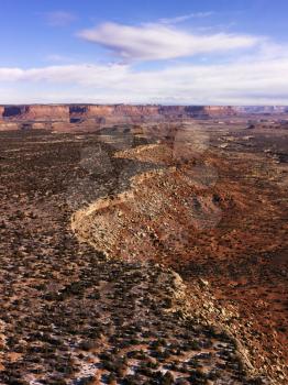 Royalty Free Photo of an Aerial Landscape of a Canyon in Canyonlands National Park, Utah, United States