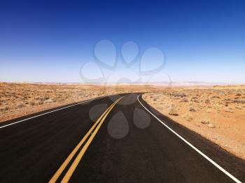 Royalty Free Photo of a Scenic Desert Road