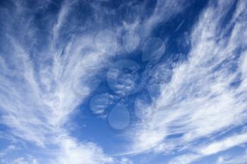 Royalty Free Photo of a Beautiful Blue Sky With Light Wispy Clouds