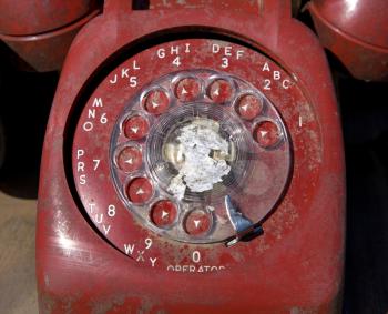 Royalty Free Photo of a Close-up of an Old-fashioned Rotary Telephone