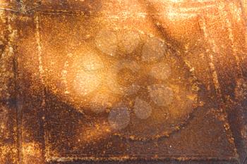 Royalty Free Photo of a Close-up of Metal Orange Siding