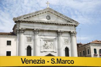 Historic church at Venezia San Marco. Horizontal shot.
