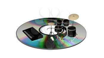 High Definition Background of Instruments on a CD Graphic