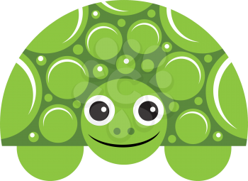 Royalty Free Clipart Image of a Smiling Turtle