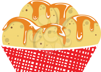 Royalty Free Clipart Image of a Container of Nachos with Cheese