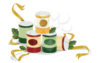 Royalty Free Clipart Image of Canned Foods