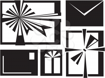 Royalty Free Clipart Image of an Assortment of Gifts and Greeting Card Envelopes