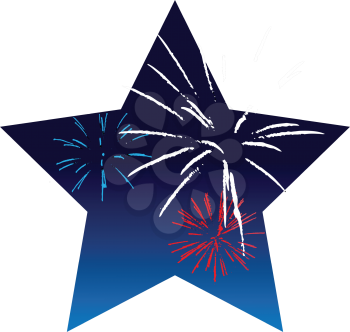 Royalty Free Clipart Image of Fireworks in a Star Shape