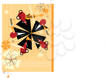 Royalty Free Clipart Image of an Abstract Musical Instrument Card