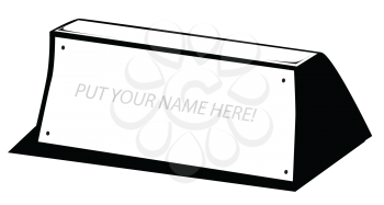 Royalty Free Clipart Image of a Desk Nameplate
