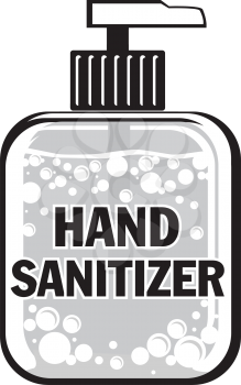 Royalty Free Clipart Image of a Bottle of Hand Sanitizer