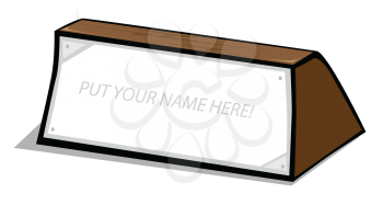 Royalty Free Clipart Image of a Desk Nameplate