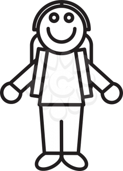 Royalty Free Clipart Image of a Boy Carrying a Back Pack