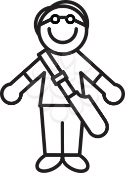 Royalty Free Clipart Image of a Boy Carrying a Book Bag