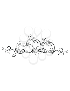 Royalty Free Clipart Image of a Pumpkin Banner