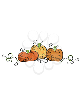 Royalty Free Clipart Image of a Pumpkin Banner