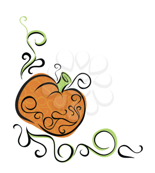 Royalty Free Clipart Image of a Pumpkin Design