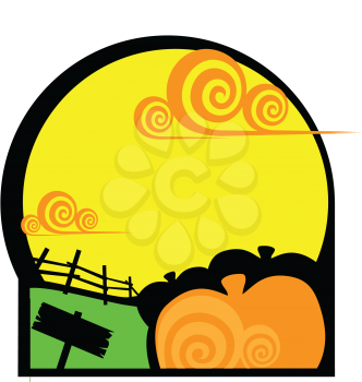 Royalty Free Clipart Image of a
Pumpkin Patch Background