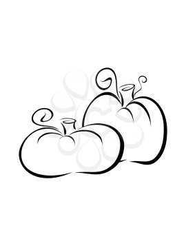 Royalty Free Clipart Image of Pumpkins