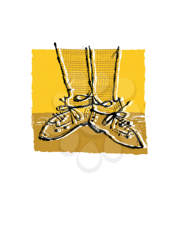 Royalty Free Clipart Image of a Persons Shoes