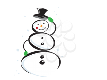 Royalty Free Clipart Image of a
Retro Snowman
