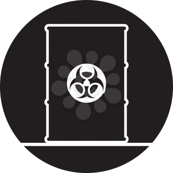 Royalty Free Clipart Image of a Hazardous Waste Symbol on a Bin