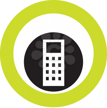 Royalty Free Clipart Image of a Symbol of a Cellphone