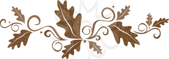 Royalty Free Clipart Image of A Brown Leaf Scroll