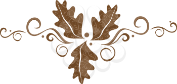 Royalty Free Clipart Image of A Trio Of Brown Leaves
