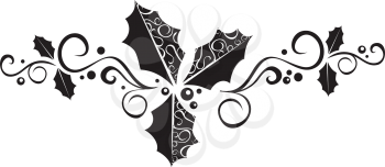 Royalty Free Clipart Image of a Holly Banner