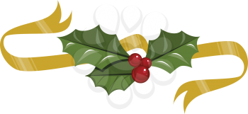 Royalty Free Clipart Image of a Holly Embellishment