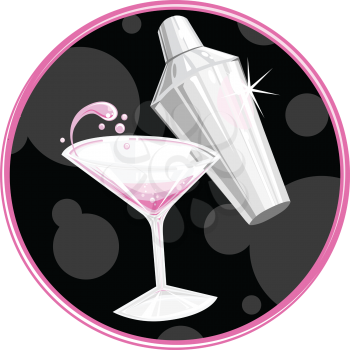Royalty Free Clipart Image of a Martini And Shaker