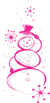 Royalty Free Clipart Image of a Snowman Tipping His Hat