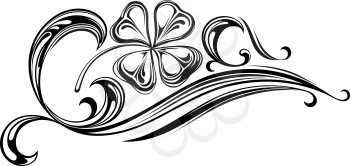 Royalty Free Clipart Image of a Banner With a Shamrock