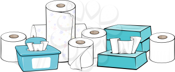Royalty Free Clipart Image of a Toiletries