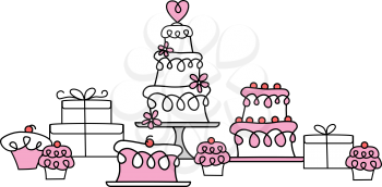 Royalty Free Clipart Image of Baked Goods