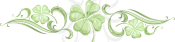 Royalty Free Clipart Image of a Clover Scroll