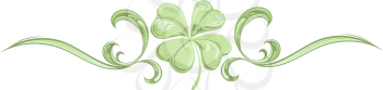 Royalty Free Clipart Image of a Shamrock Scroll