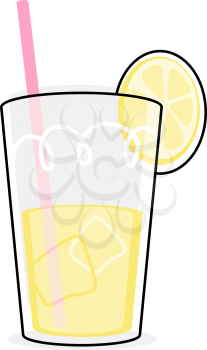 Royalty Free Clipart Image of a Glass of Lemonade