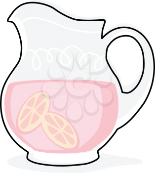 Royalty Free Clipart Image of a Pitcher of Pink Lemonade