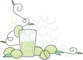 Royalty Free Clipart Image of a Limeade Border
