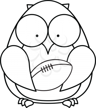 Royalty Free Clipart Image of an Owl With a Football