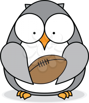 Royalty Free Clipart Image of an Owl With a Football
