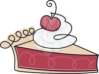 Royalty Free Clipart Image of a Cherry on a Pie