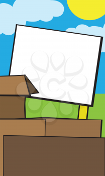 Royalty Free Clipart Image of a Pile of Boxes