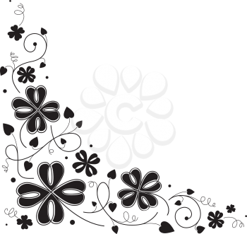 Royalty Free Clipart Image of a Flower Border